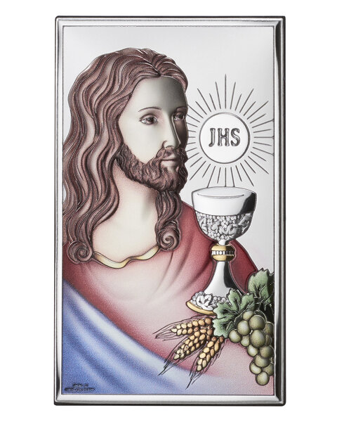 Obrazek na pamiątkę I Komunii Św. z Jezusem i Hostią, prostokątny